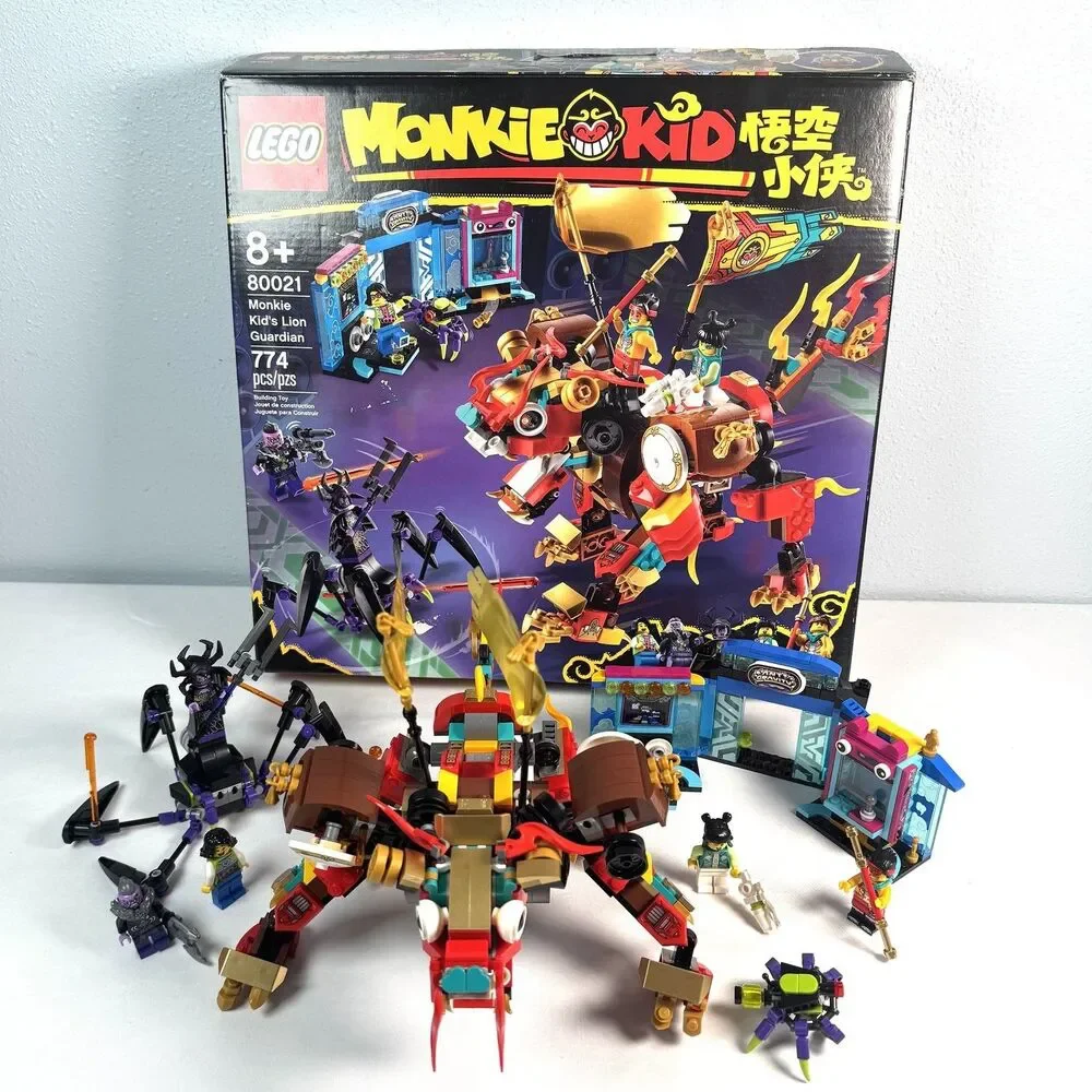 LEGO Monkie Kid 80021 Lion Guardian 774 Pc Box Manuals 5 Minifigures Verified